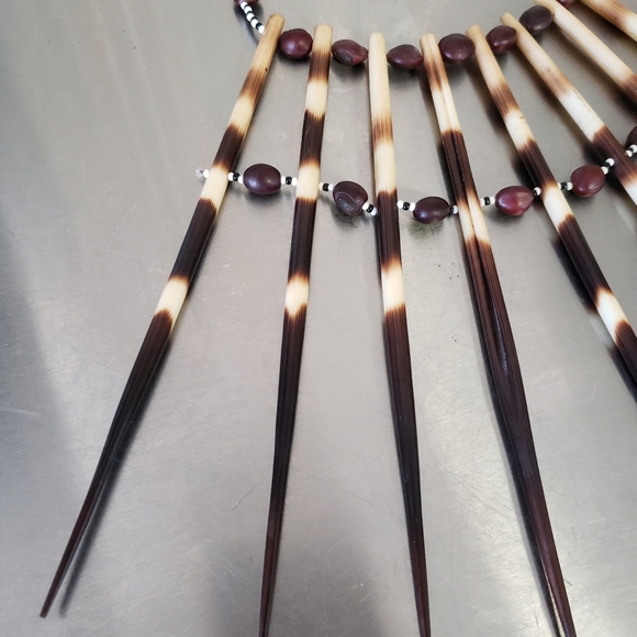 Authentic Vintage Quill African Tribal Necklace Neck Plate - Picture 3 of 6